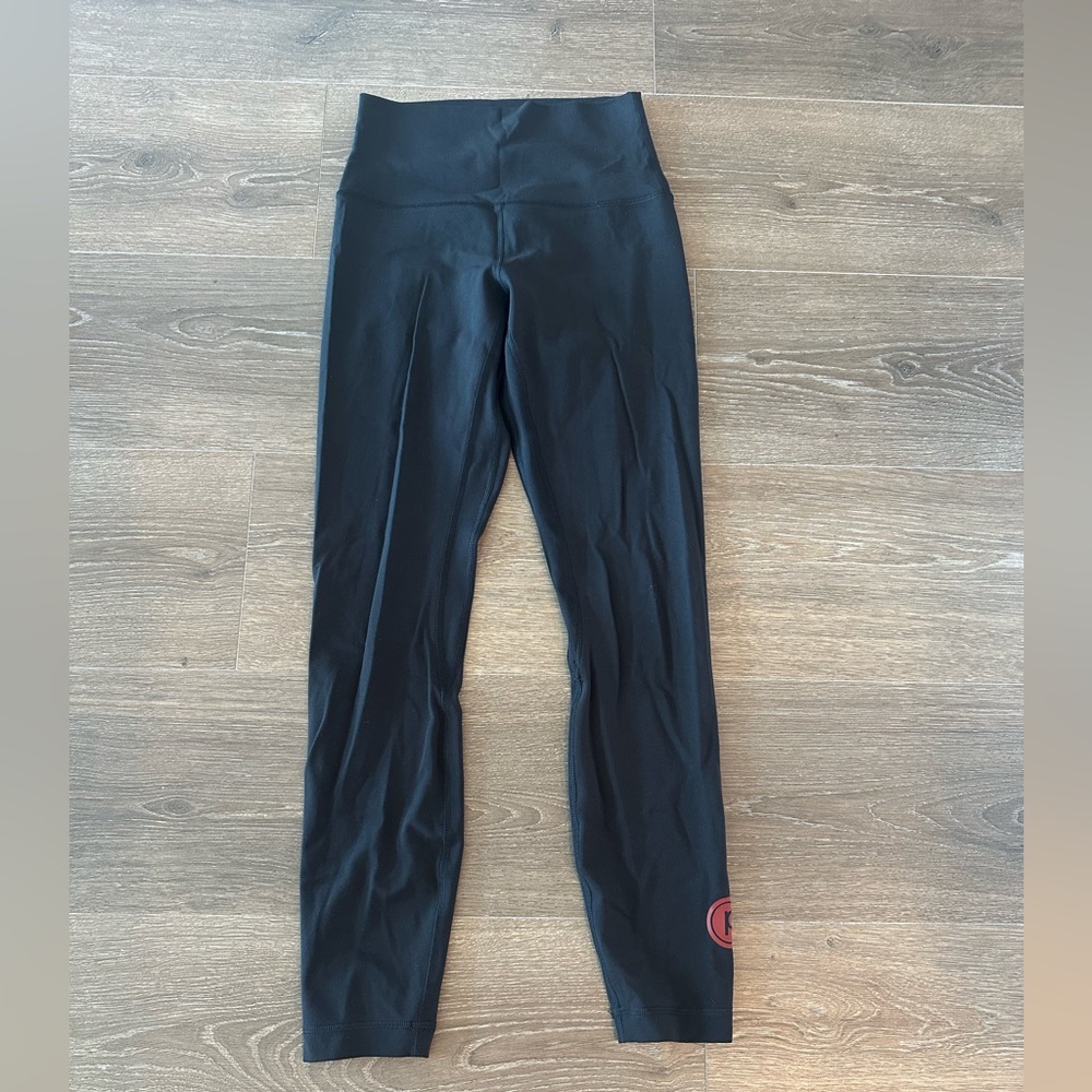 lululemon athletica Pure Barre branded Black High Waisted Leggings 26 length